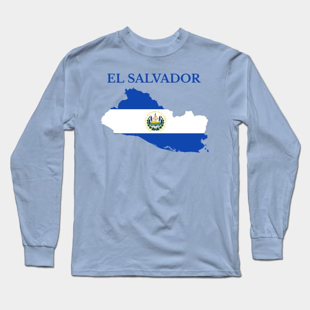 El Salvador Map Flag Long Sleeve T-Shirt by maro_00